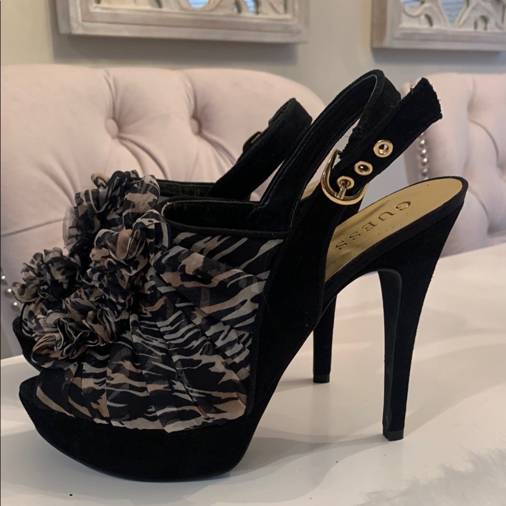 GUESS Black and Brown Women's Heels
